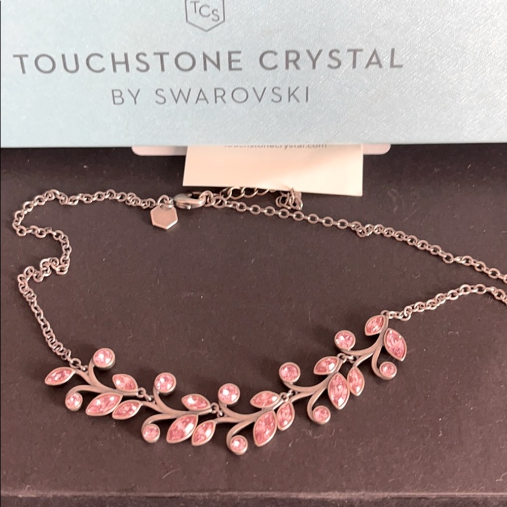Pink Swarovski crystal necklace